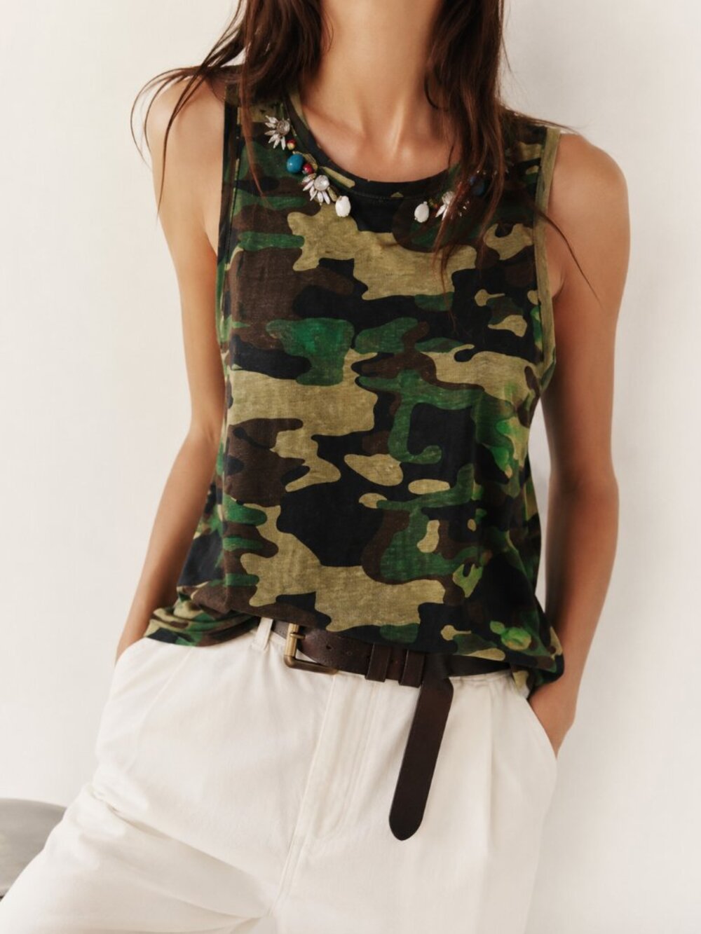 🖤3/$20 Forever 21 Embellished Jewel Camo Muscle Tank